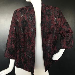 Gorgeous Jacket, Black Shimmer-dusted Flowers